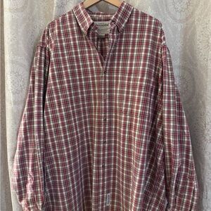 Abercrombie & Fitch Plaid Button Down Men's Shirt XL Red  Cotton Classic Preppy